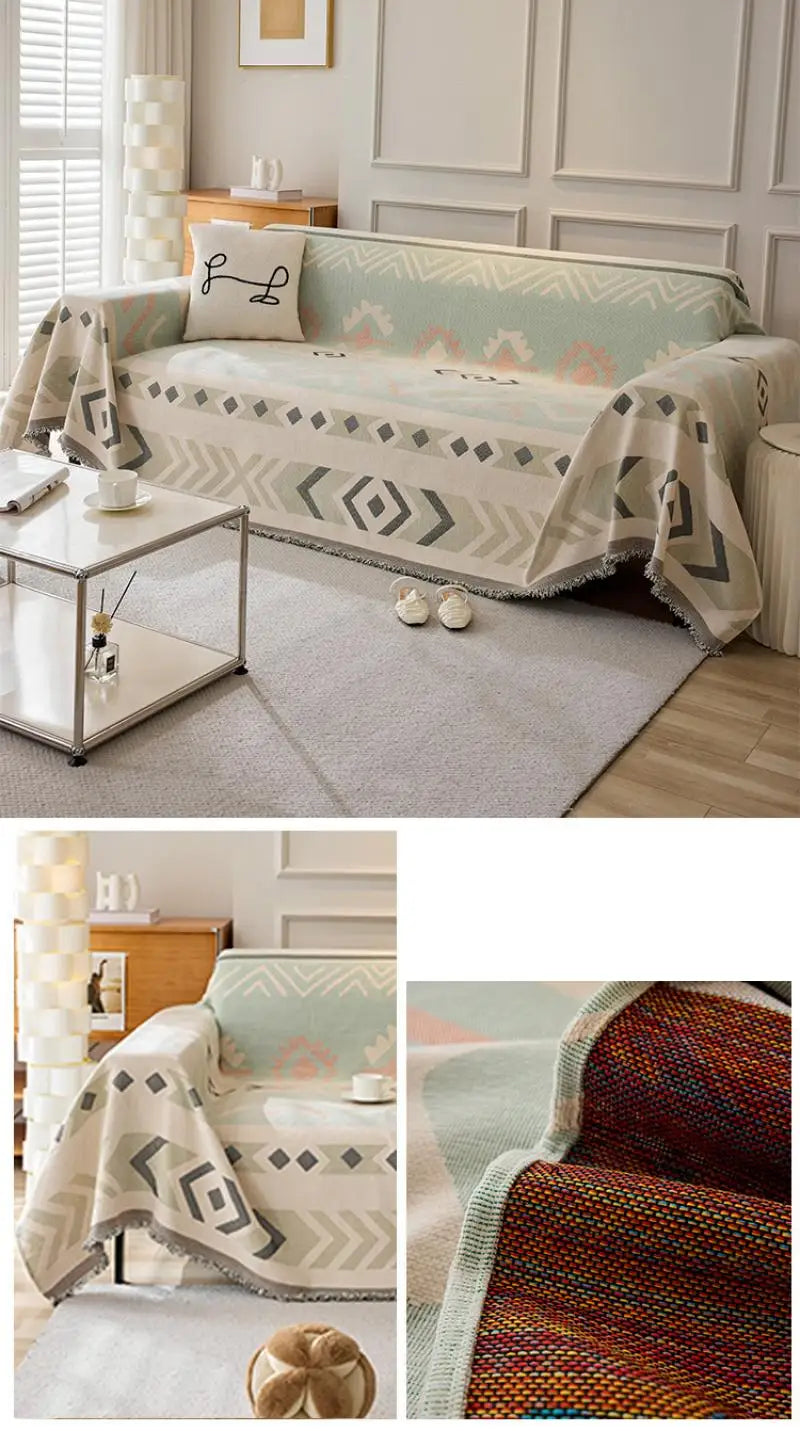 Jeté de Canapé Aztela Réversible Bohème | Housse Moderne