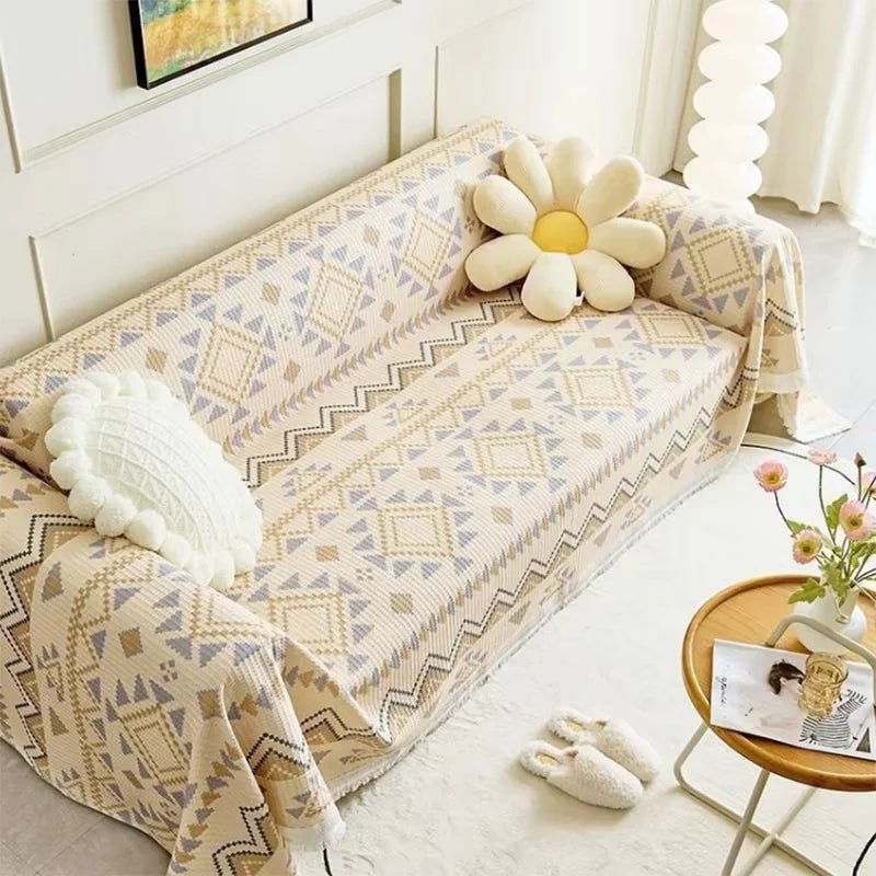 Jeté de Canapé en Coton Lyza | Housse Moderne