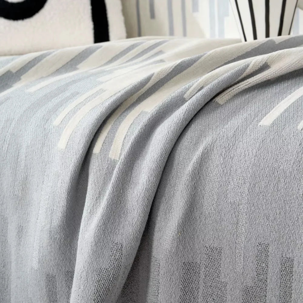 Jeté de Canapé Gris Chiné