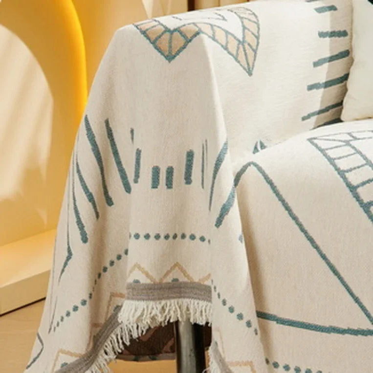 Jeté de Canapé Jacquard Ethnique Varnen | Housse Moderne