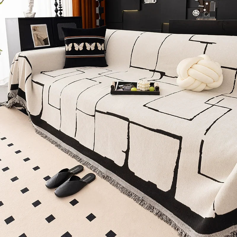 Jeté de Canapé Linova Blanc | Housse Moderne