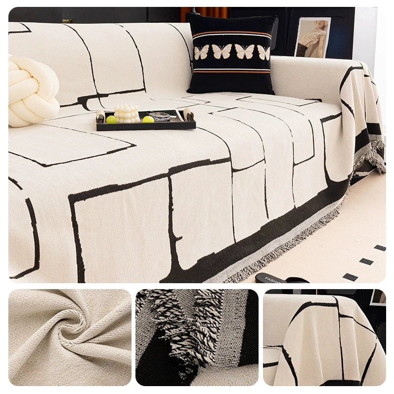 Jeté de Canapé Linova Blanc | Housse Moderne