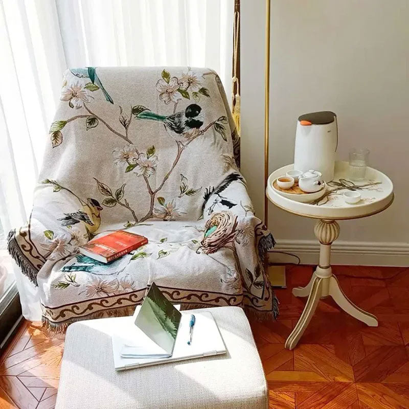 Jeté de Canapé Motif Floraux | Housse Moderne