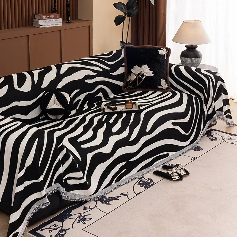 Jeté de Canapé Noir et Blanc | Housse Moderne