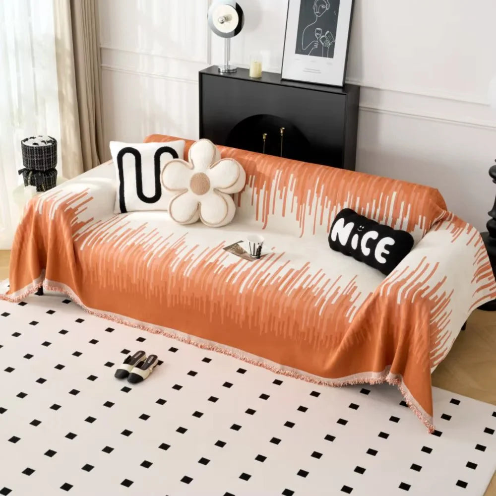 Jeté de Canapé Orange | Housse Moderne