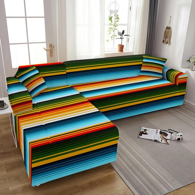 Housse de Canapé d&#39;Angle Arc en Ciel | Housse Moderne