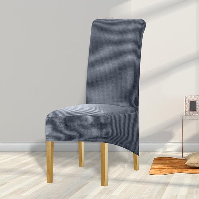 Housse de Chaise Grande Taille Jacquard Gris Anthracite | Housse Moderne