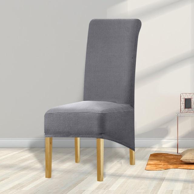 Housse de Chaise Grande Taille Jacquard Gris | Housse Moderne
