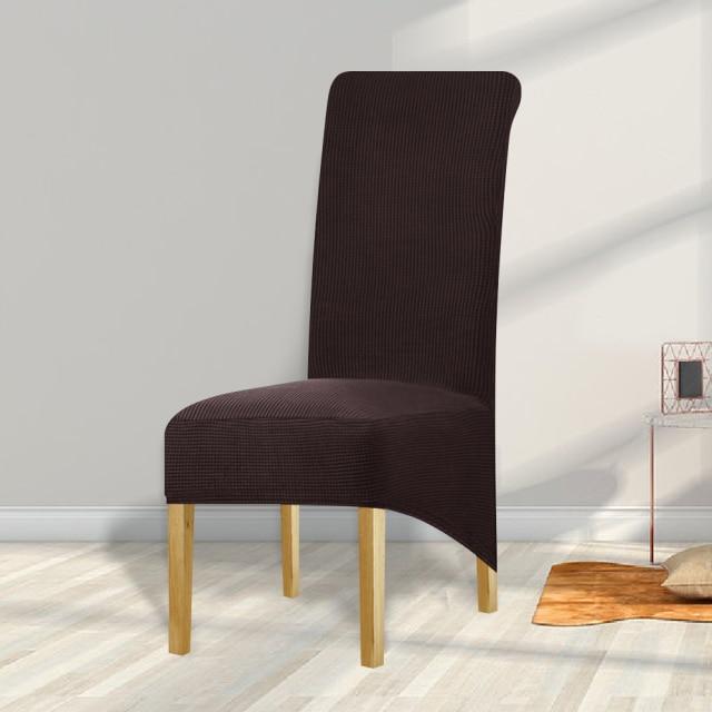 Housse de Chaise Grande Taille Jacquard Marron Foncé | Housse Moderne