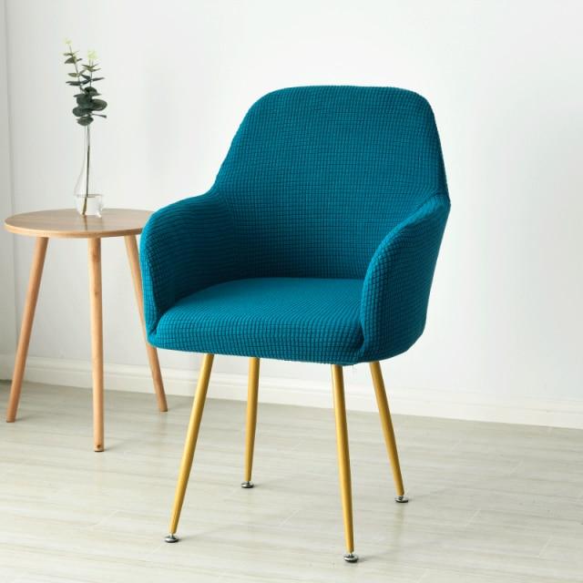 Housse de Chaise Scandinave Bleu Canard | Housse Moderne