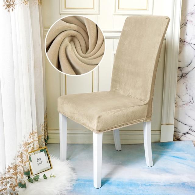 Housse de Chaise Velours Beige | Housse Moderne