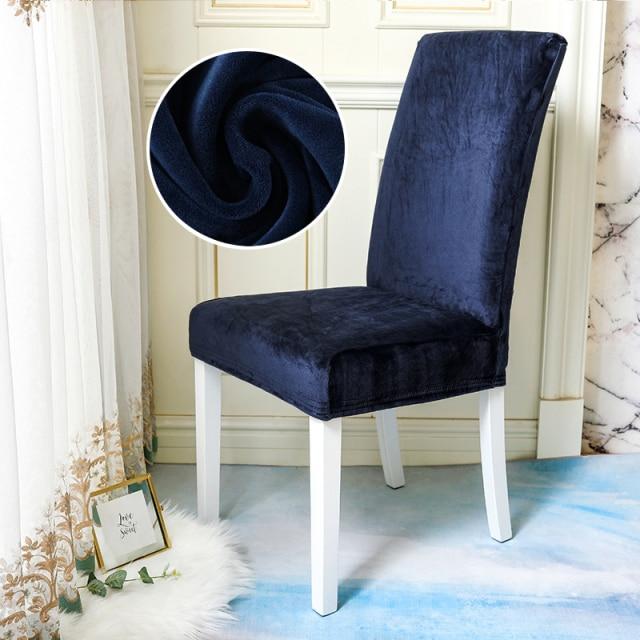 Housse de Chaise Velours Bleu Marine | Housse Moderne