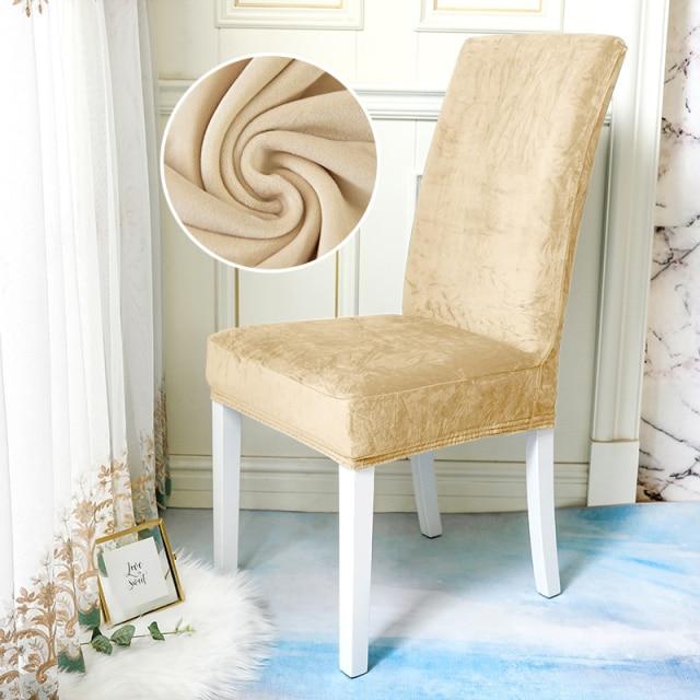 Housse de Chaise Velours Crème | Housse Moderne