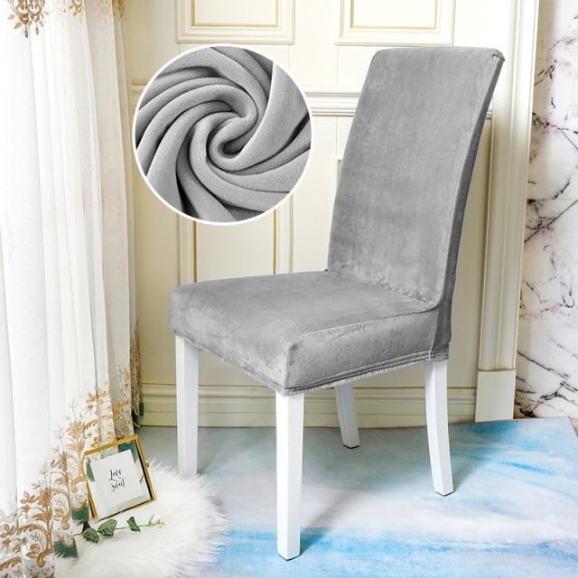 Housse de Chaise Velours Gris | Housse Moderne