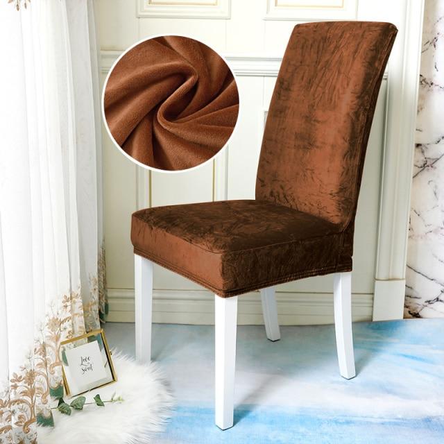 Housse de Chaise Velours Marron | Housse Moderne