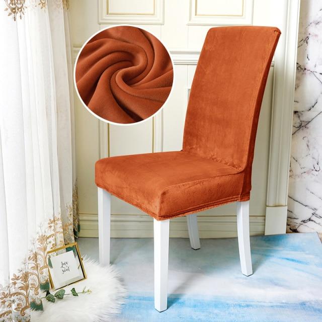 Housse de Chaise Velours Orange | Housse Moderne