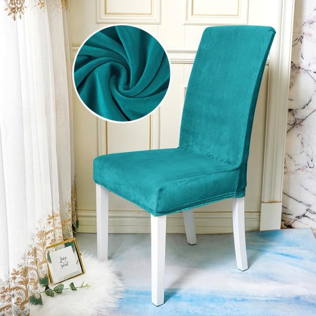 Housse de Chaise Velours Turquoise | Housse Moderne