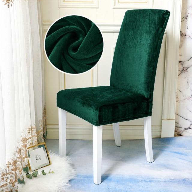 Housse de Chaise Velours Vert Foncé | Housse Moderne