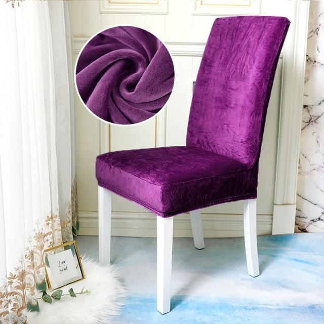 Housse de Chaise Velours Violet | Housse Moderne