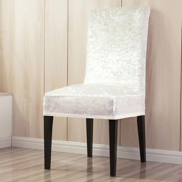 Housse de Chaise Velours de Glace Blanc | Housse Moderne