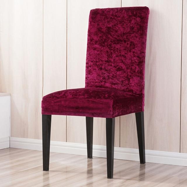 Housse de Chaise Velours de Glace Bordeaux | Housse Moderne