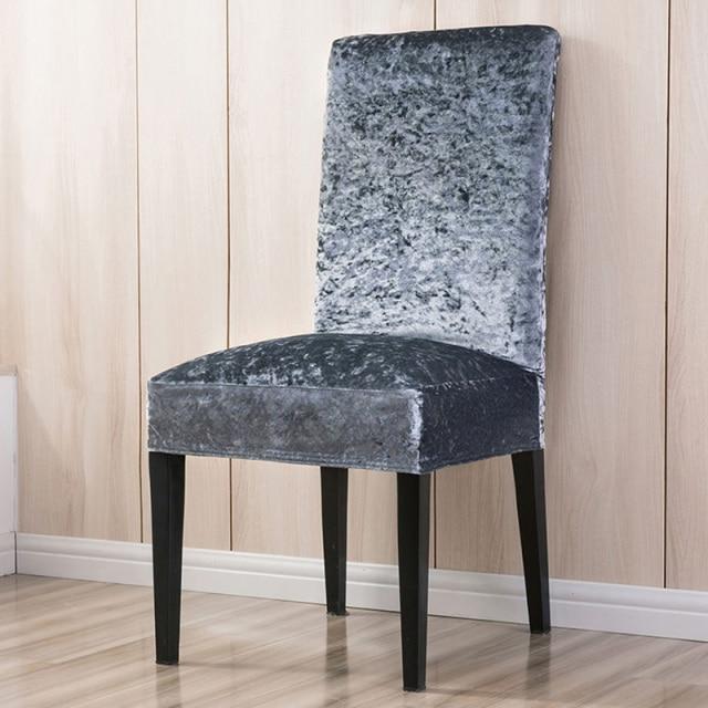 Housse de Chaise Velours de Glace Gris | Housse Moderne