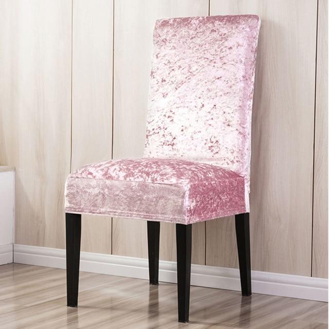 Housse de Chaise Velours de Glace Rose | Housse Moderne