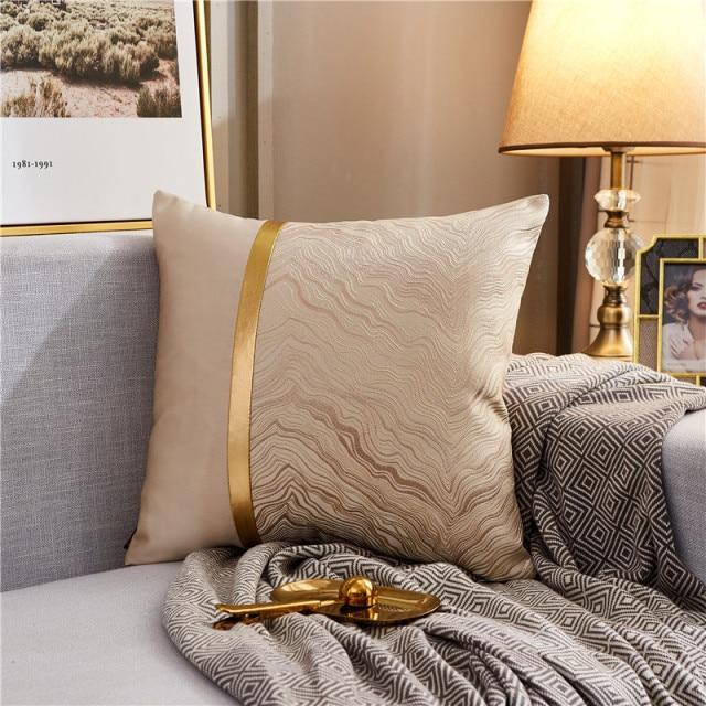 Housse de Coussin 45x45cm Royal en Soie Beige | Housse Moderne