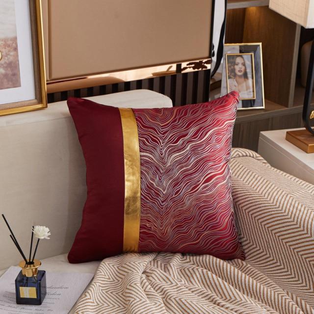 Housse de Coussin 45x45cm Royal en Soie Bordeaux | Housse Moderne