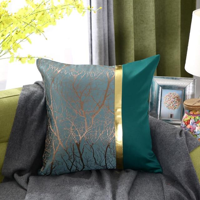 Housse de Coussin 45x45cm Royal en Soie Vert | Housse Moderne