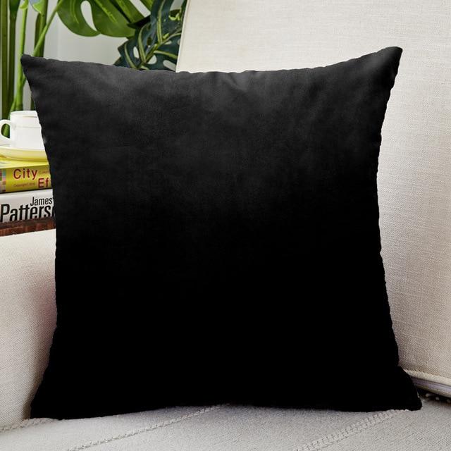 Housse de Coussin Velours 30x50cm Noir | Housse Moderne