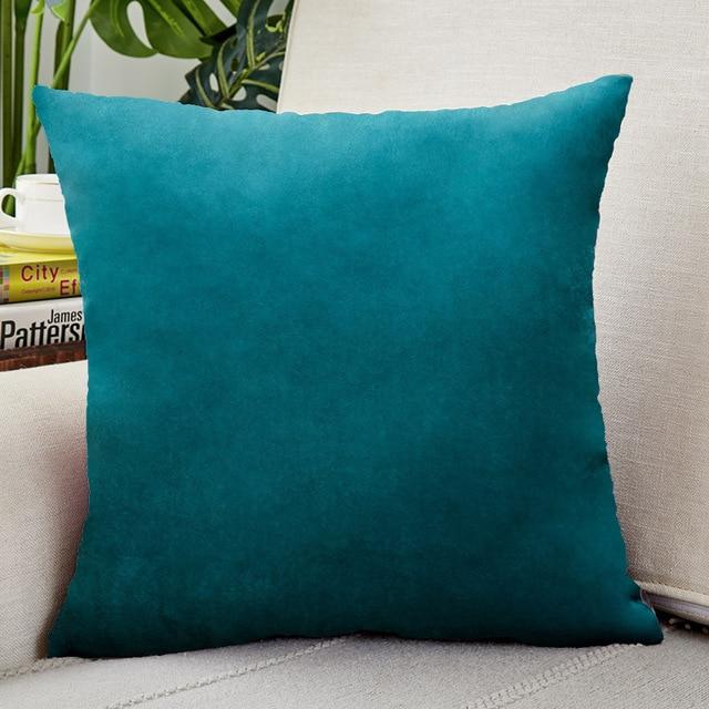 Housse de Coussin Velours 40x40cm Bleu Canard | Housse Moderne