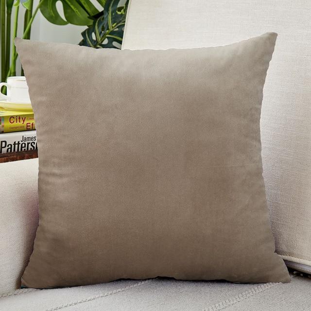Housse de Coussin Velours 40x40cm Taupe | Housse Moderne