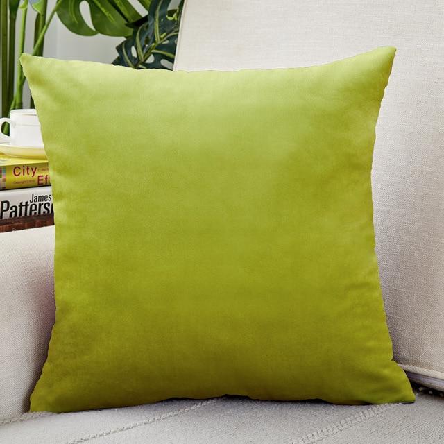 Housse de Coussin Velours 40x40cm Vert Pomme | Housse Moderne