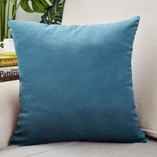 Housse de Coussin Velours 45x45cm Bleu Océan | Housse Moderne