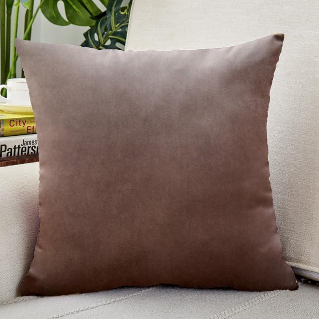 Housse de Coussin Velours 45x45cm Chocolat | Housse Moderne