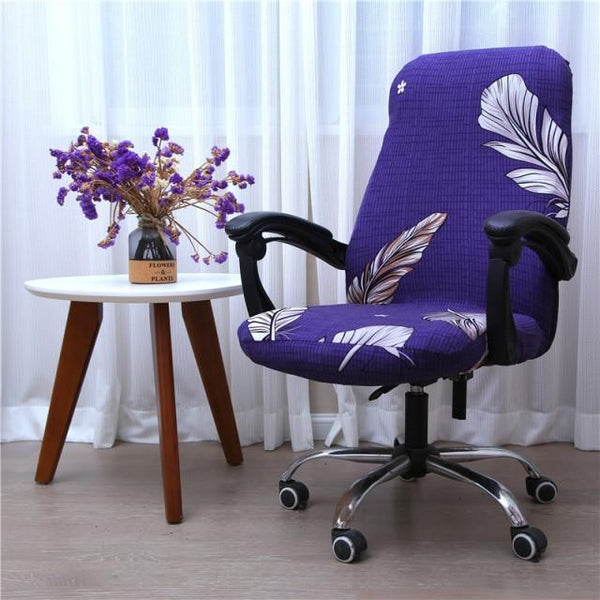 Housse De Chaise De Bureau Extensible – Universelle, Lavable – Protège Et Décore – Pour Chaises Sans Accoudoirs - 1