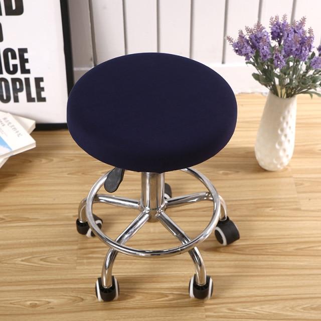 Housse de Tabouret Rond Bleu Marine | Housse Moderne