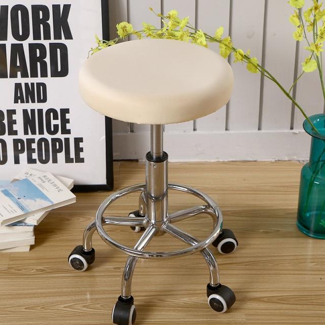 Housse de Tabouret Rond Crème | Housse Moderne