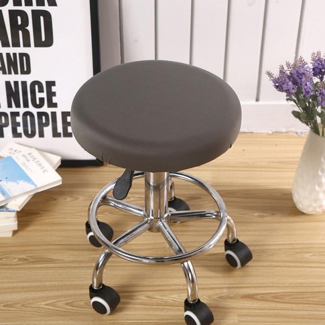 Housse de Tabouret Rond Gris | Housse Moderne