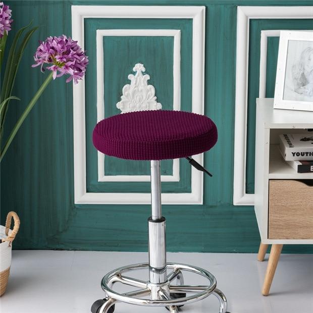 Housse de Tabouret Rond Jacquard Magenta | Housse Moderne
