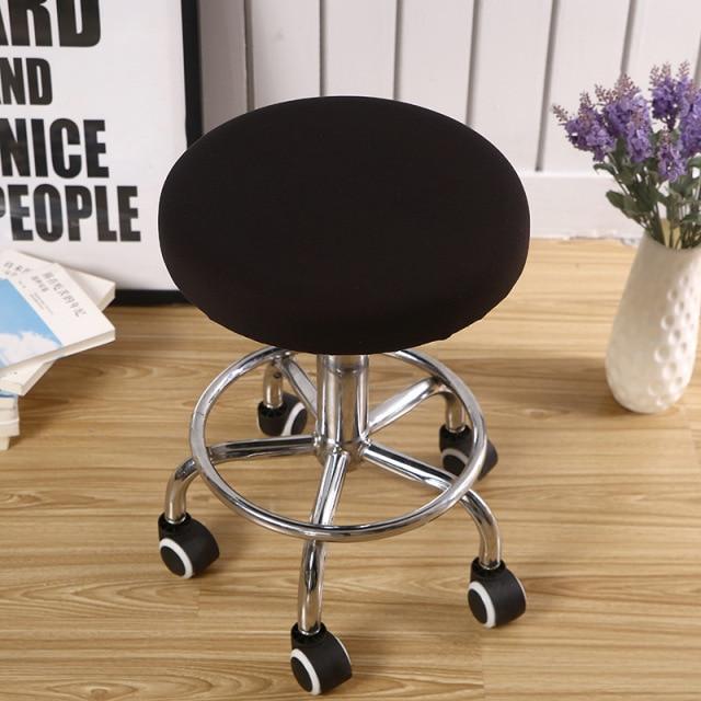 Housse de Tabouret Rond Noir | Housse Moderne