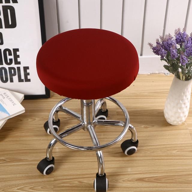 Housse de Tabouret Rond Rouge | Housse Moderne