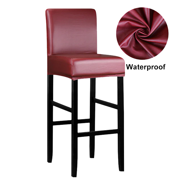 Housse de Tabouret de Bar Simili Cuir Rouge | Housse Moderne