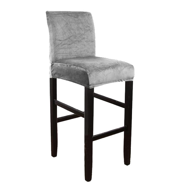 Housse de Tabouret de Bar Velours Gris | Housse Moderne