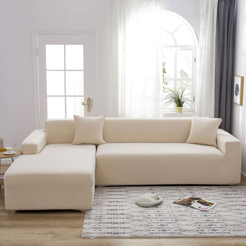 Housse De Canapé Extensible Forme Demi-lune - Taille XL (235-300cm) - Tissu élastique, Protection Intégrale - 10
