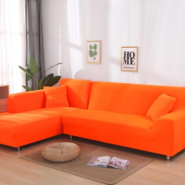 Housse Canapé d&#39;Angle Orange-Housse-Moderne