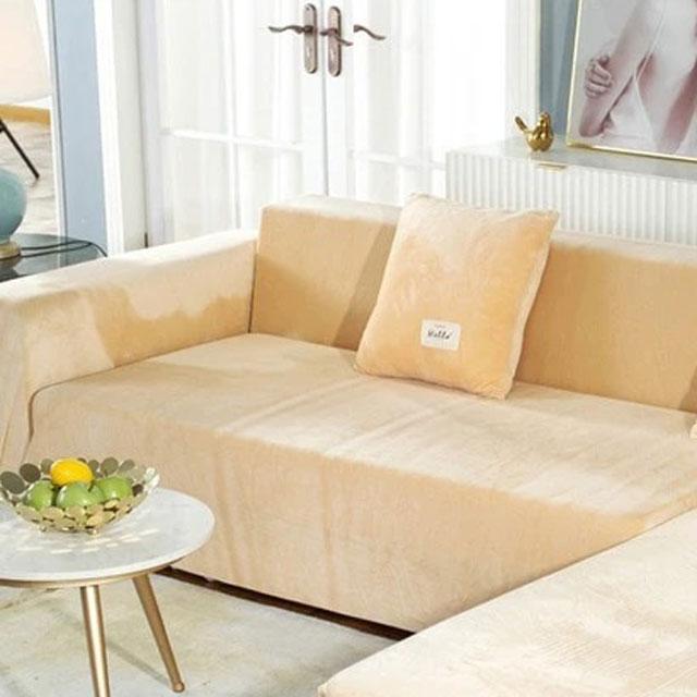 Housse de Canapé d&#39;Angle Beige-Housse-Moderne