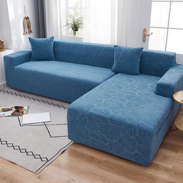 Housse de Canapé d'Angle Bleu Canard-Housse-Moderne