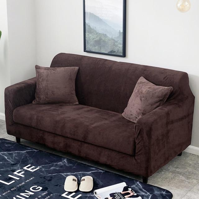 Housse de Canapé Marron Velours | Housse Moderne